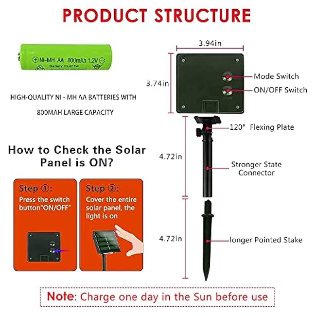 TW SHINE White Solar String Lights Outdoor, Total 160 FT 480 LED Solar Powered Waterproof Fairy Lights 8 Modes Copper Wire Lights for Christmas Party Tree Wedding Yard Decorations, 4 Pack