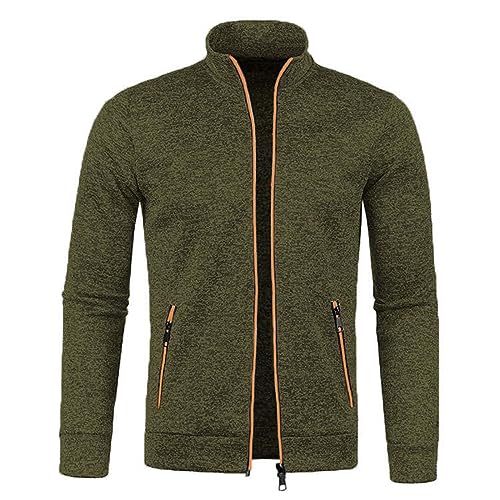 Mens Cardigan Long Sleeve Lightweight Knitted Cardigan Sweater Soft Brushed Full Zip Winter Fashion Jacket Coat