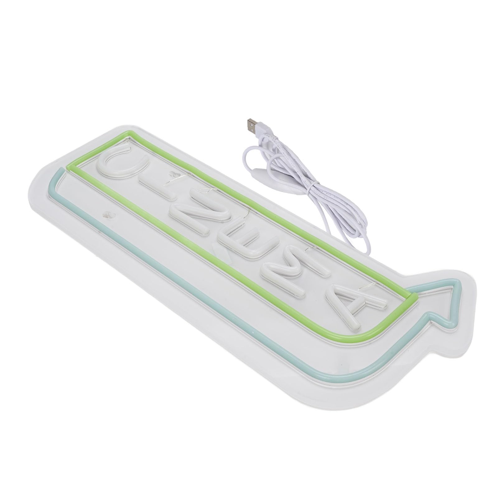 Insegna cinematografica Luce a LED dimmerabile con lettera a punta di freccia per sala cinematografica Decorazione parete per teatro Materiale acrilico Verde Blu Bianco CINEMA
