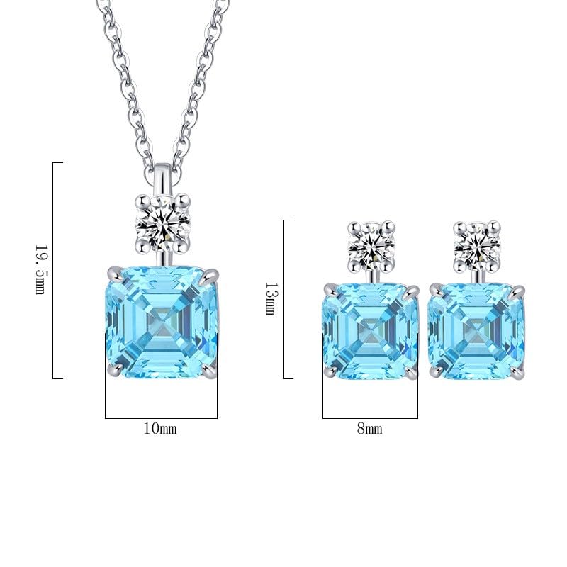 Conjuntos de joyas de boda para novias, damas de honor, collar con colgante de plata de ley 925, aretes de gota de imitación de circonita cúbica para mujer, accesorios de disfraz de graduación