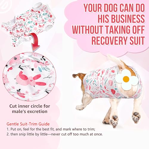 Image of Lukovee Recovery Suit for Dogs, Female Male Spay Neuter Post Surgery Suit | Zipper on Onesie,Soft Breathable, Adjustable Abdominal Wounds Prevent Licking, Cone E-Collar Alternative (Pink, XL)