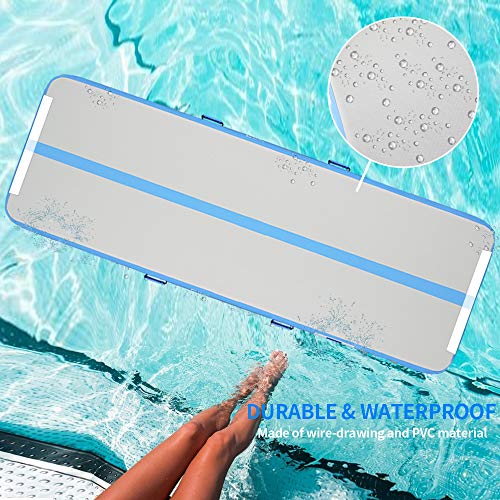 AIRMAT FACTORY 10ft/13ft/20ft Inflatable Mat 4in Thickness Air Gymnastics Tumbling Mats with Gwind Electric Pump /Tokyo Championship/for Fitness, Schools, Home, Yoga Gym, Cheerleading