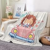 3D Kuscheldecke Löwe Flanelldecke 100x130 cm Mikrofaser Leicht Flauschige Weich Warme Kind Decke Cartoon Löwe Wohndecke für Bett Sofaüberwurf Tagesdecke（Stil 40-8）