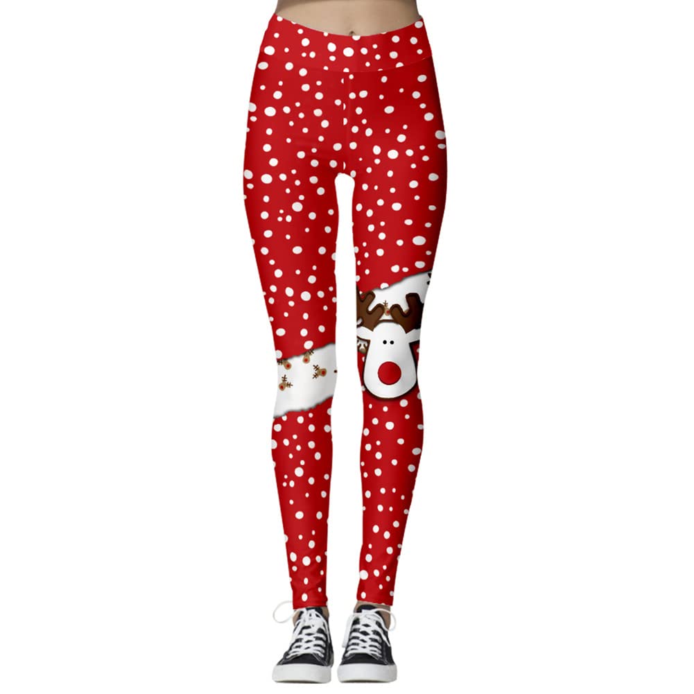 Snowman Santa Tights Santa Leggings For Women 2023 Womens Funny