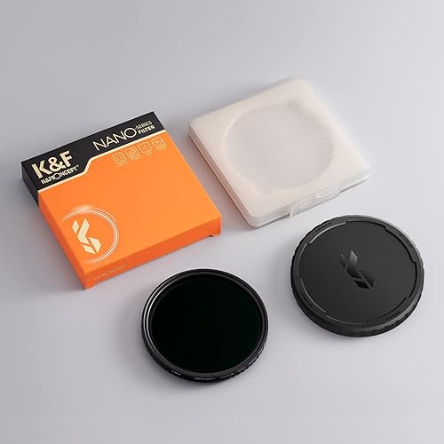 Miniatura 8 de K&F Concept Kit de filtro de lente y tapa de filtro variable ND2-32 de 2.835 in (2 piezas) Filtro de lente de densidad neutra ajustable con tapa de