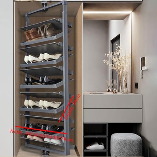 Zapatero extraíble giratorio apilable, armario de almacenamiento extraíble, organizador de estante Vertical Ajustable, organizador de Zapatero giratorio Ajustable de 7 niveles: almacenamient