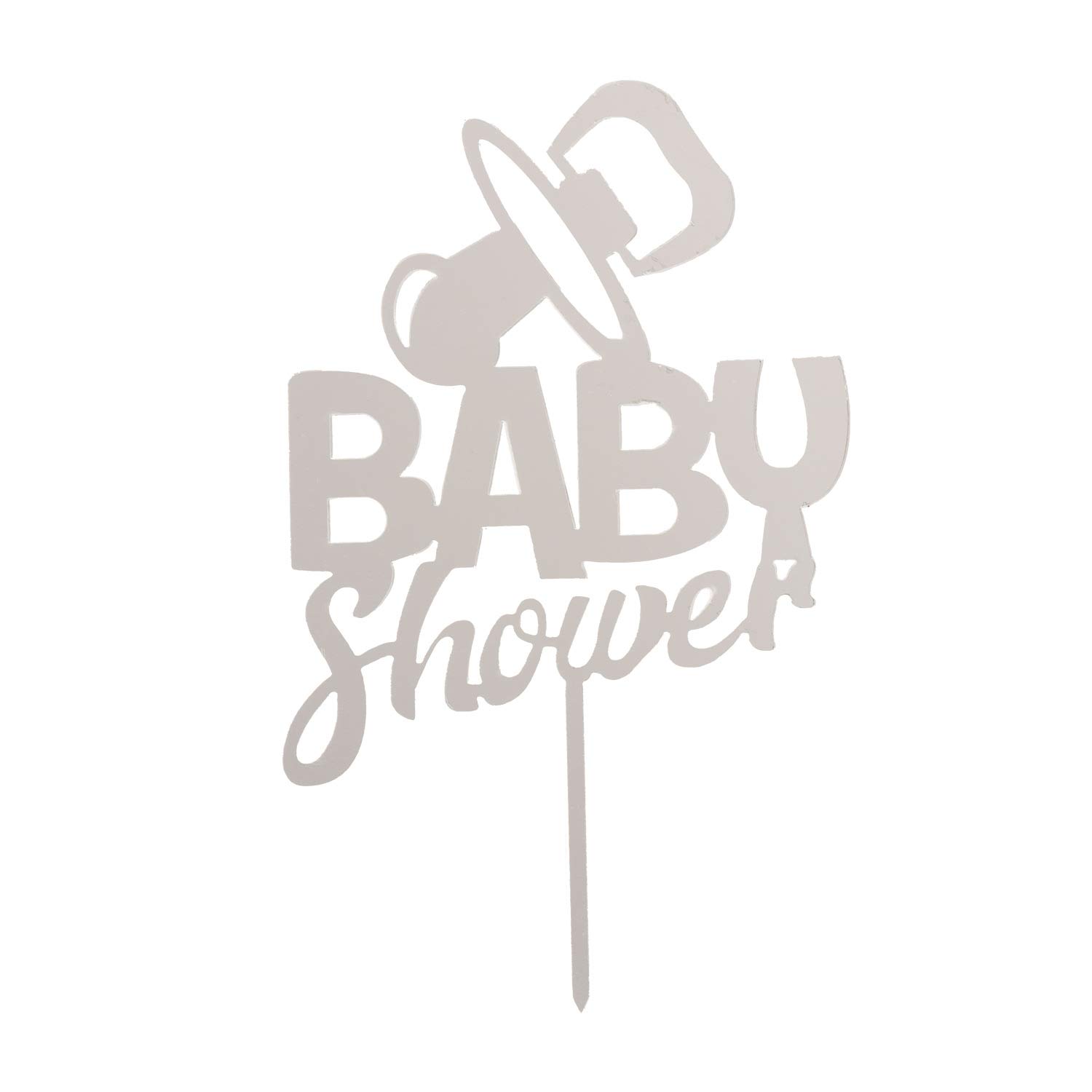 Dekora - Baby Shower Cake Toppers, Cake Decoration, For Boys & Girls (Silver)