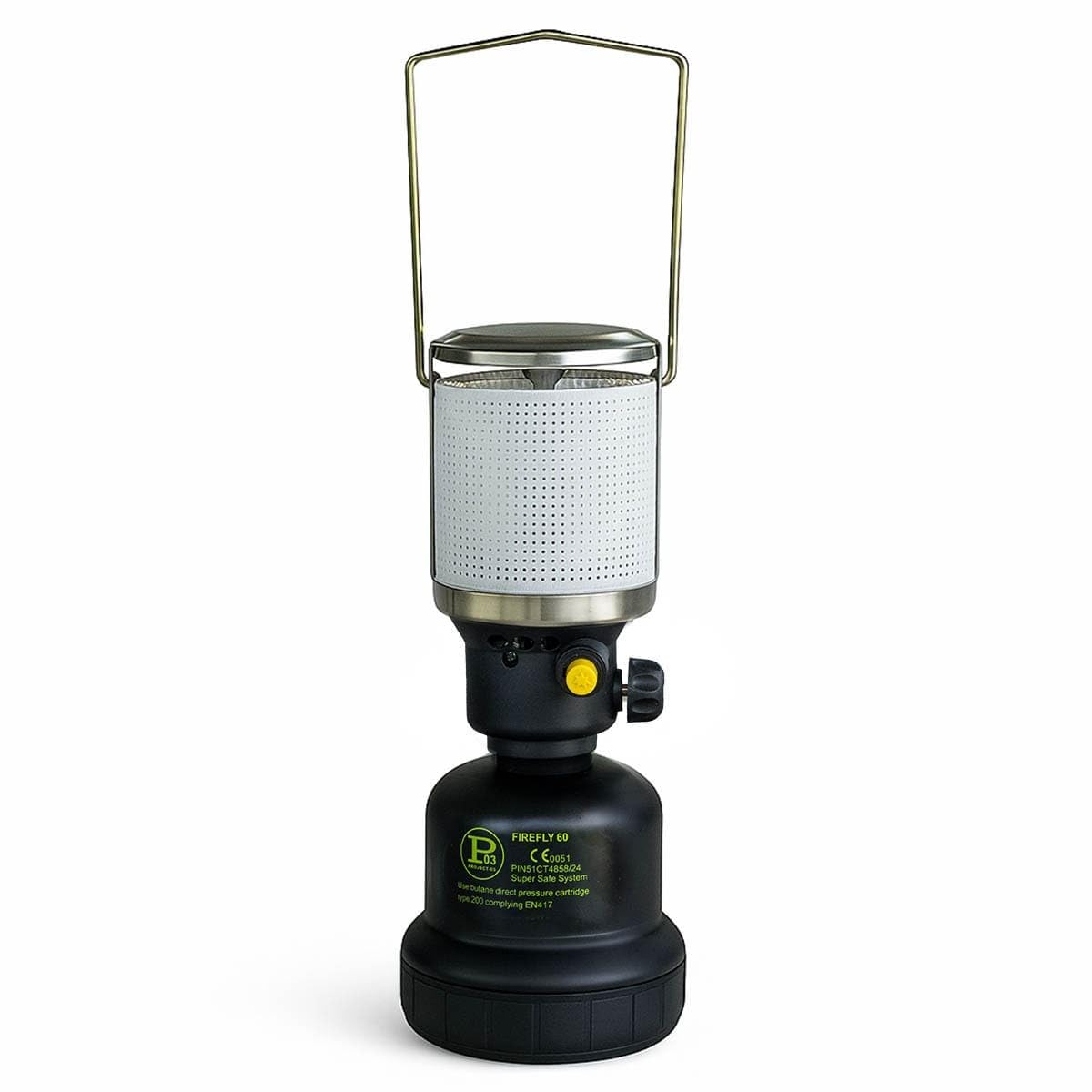 Intec - Lámpara de gas de 1100 W + 4 cartuchos de gas Butane 190 g – Encendido Piezo carcasa de metal – Lámpara de camping recargable al aire libre