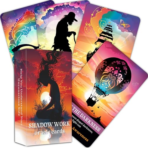 GZXINKE Shadow Work Oracle Cards, Inner Healing Oracle Deck, Self Reflection Oracle Deck for Beginners, Clarifying Karma, Healing Energy Cards