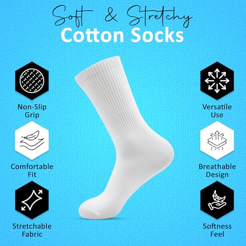 Classic Premium Unisex Cotton Socks – 10 Pairs Ultra Soft, Breathable & Lightweight Crew Socks for Men & Women3