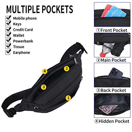 Bauchtasche Gürteltasche mit Einem 30 cm Verlängerten Gürtel Damen und Herren Bauchtasche Geeignet für Reise Sport Running und Alle Outdoor Aktivitäten Hüfttasche Damen Herren Sport