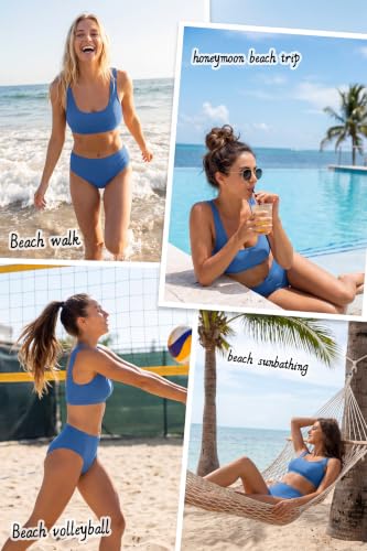 Image of Beautikini Period Swimwear Two Piece Menstrual Leakproof Sporty Bikini Sets Bathing Suit Period Swimsuit for Teen Girls