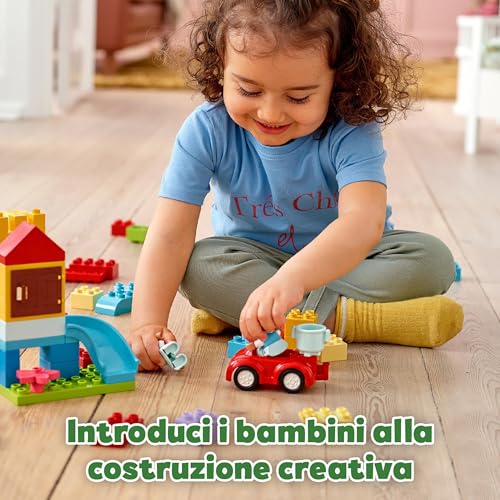 DUPLO Contenitore di Mattoncini Grande - Giochi per la Motricità Fine per Bambini e Bambine da 1+ Anni - Include una Macchina Giocattolo, Mattoncini Numerati, Figure di Animali e Scatola - 10914 - Lego - Immagine 4