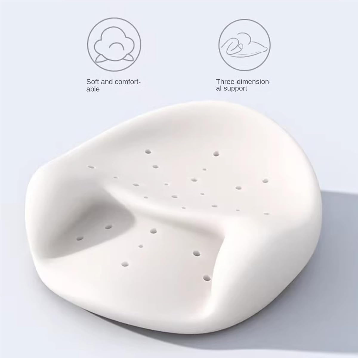Cojín ergonómico de meditación, cómodo cojín de Suelo, Asiento Grande y Grueso, Asiento de Ante for práctica de Yoga y atención Plena, Espuma viscoelástica, Soporte de Espalda Curvado(White)