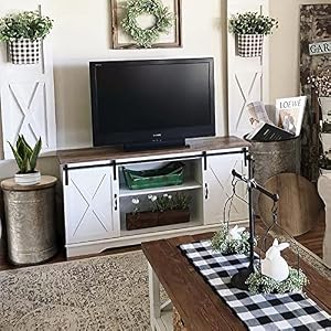 oneinmil Rustic End Table with Storage Bins Farmhouse Furniture Galvanized Metal Stool Ottoman Seat with Round Wood Lid Set of 2