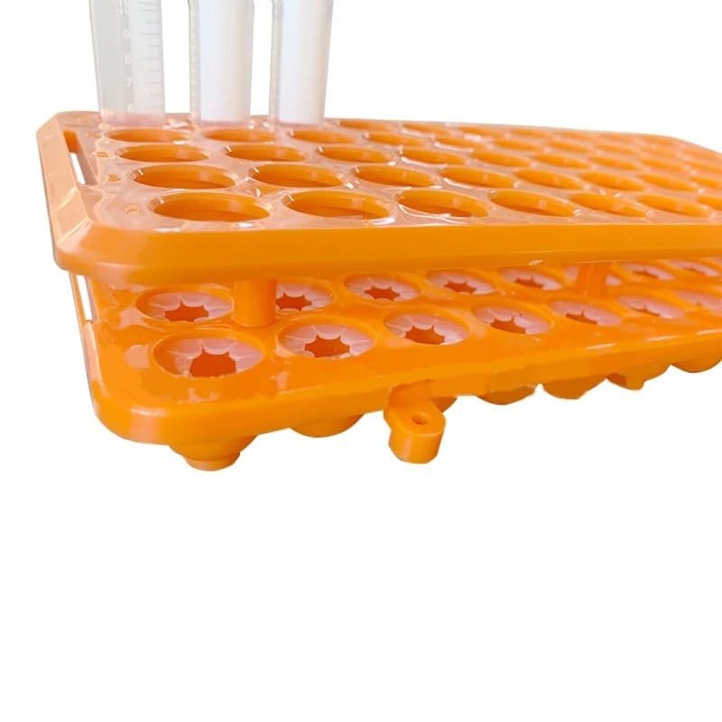 Placa de almacenamiento transparente de 50 orificios for viales de laboratorio, soporte for tubos de 1,8 ml a 60 ml, estante for botellas de muestra de plástico de 10 Uds.