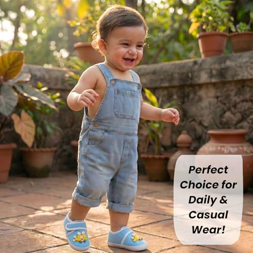 Image of PureSole Cotton Baby Shoes for 6-12 Months | Lightweight & Breathable Booties with Flexible Anti-Skid Sole | Casual Shoes for Baby Boys & Baby Girls
