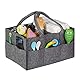 Relaxdays Baby Windel Caddy, 11 Fächer, entnehmbare Trenner, tragbar, Filztasche Auto, Wickeltisch Organizer, dunkelgrau