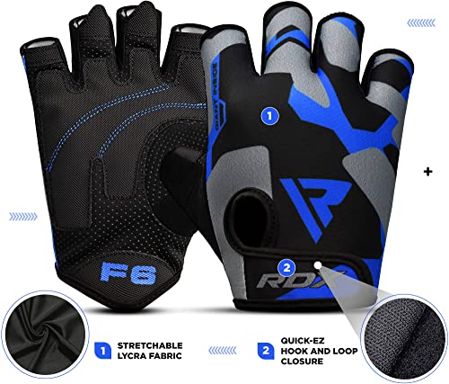 Rdx Weight Lifting Gloves Gym Fitness Workout, Anti Slip Padded Palm Protection Elasticated Strength Training Equipment Men Women Half Finger Exercise Bodybuilding Cycling Rowing Climbing #TOP1