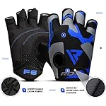 RDX Weight Lifting Gloves Gym Fitness Workout, Anti Slip Padded Palm Elasticated Strength Training Equipment Men Women Half Finger Exercise Bodybuilding Calisthenics Cycling Rowing Climbing - Image 2