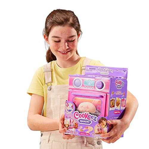 Cookeez Makery Ofen-Spielset in pink mit niedlichem Überraschungseffekt durch Verwandlung zu einen süß duftendem, warmen und interaktivem Plüsch: Mit Zubehör. Welche Überraschung wirst du backen