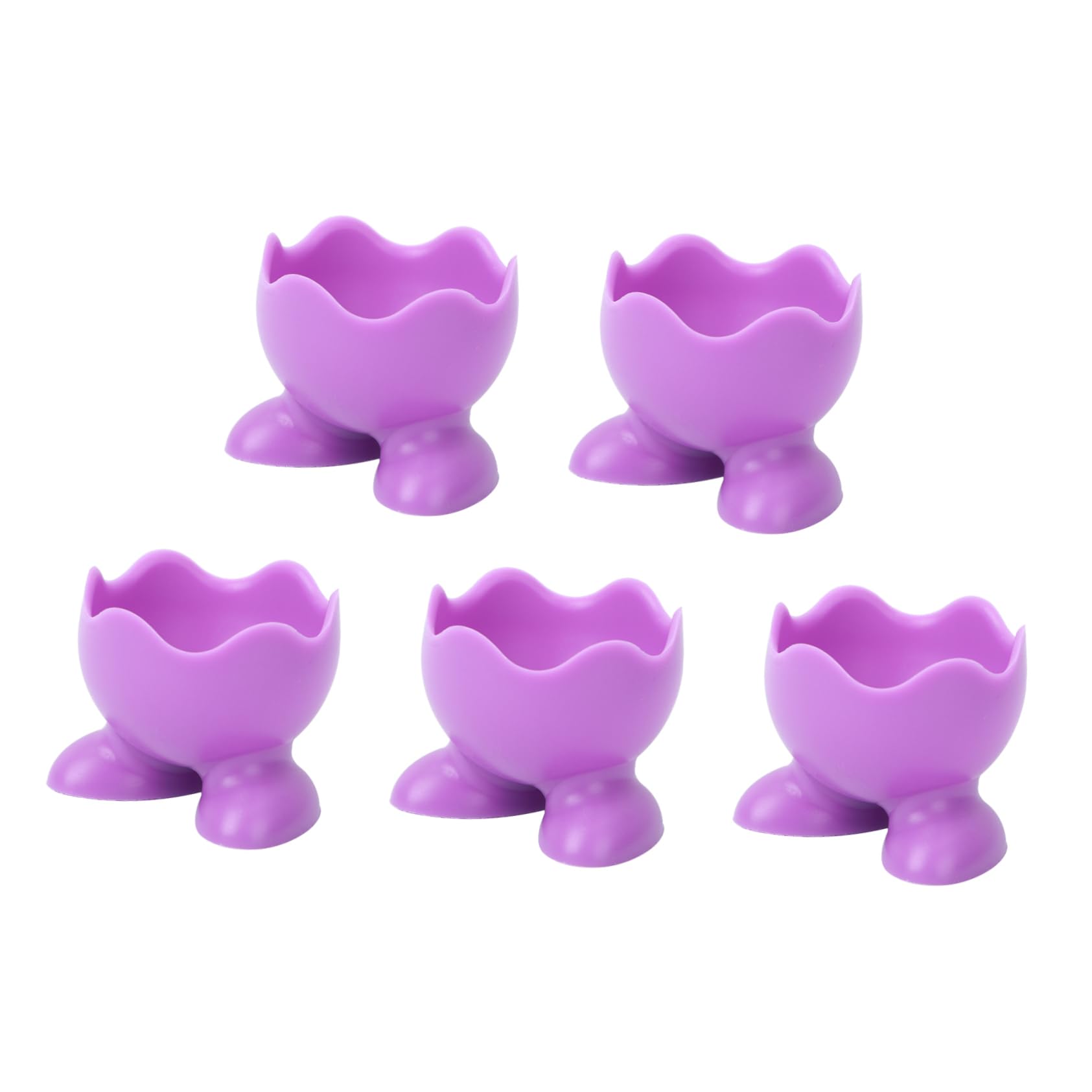 Cabilock 5Pcs Silicone Egg Cup Holders for Boiled Eggs Kitchen Accessories Random Colors for Serving and Displaying Eggs for Home Use