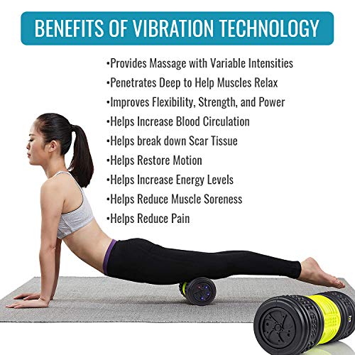 Healthsmart Vibrating Foam Roller, Fsa & Hsa Eligible Massage Roller And Muscle Roller For Exercise And Physical Therapy With Four Speed Vibrations And Deep Tissue Massage, Firm Density #TOP5