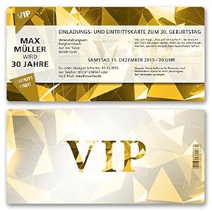 Gestaltenlassen.Com EK0051 VIP Geburtstagseinladungskarten 10x