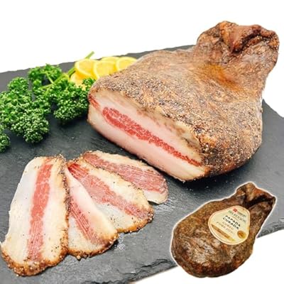 自宅で本格イタリアン 熟成 グアンチャーレ 皮付き 頬肉 800g-1100g 不定貫 スペイン産 豚肉 ほほ肉 生ハム おつまみ 業務用 豚トロ guanciale 肉 イタリア カルボナーラ お肉 ギフト