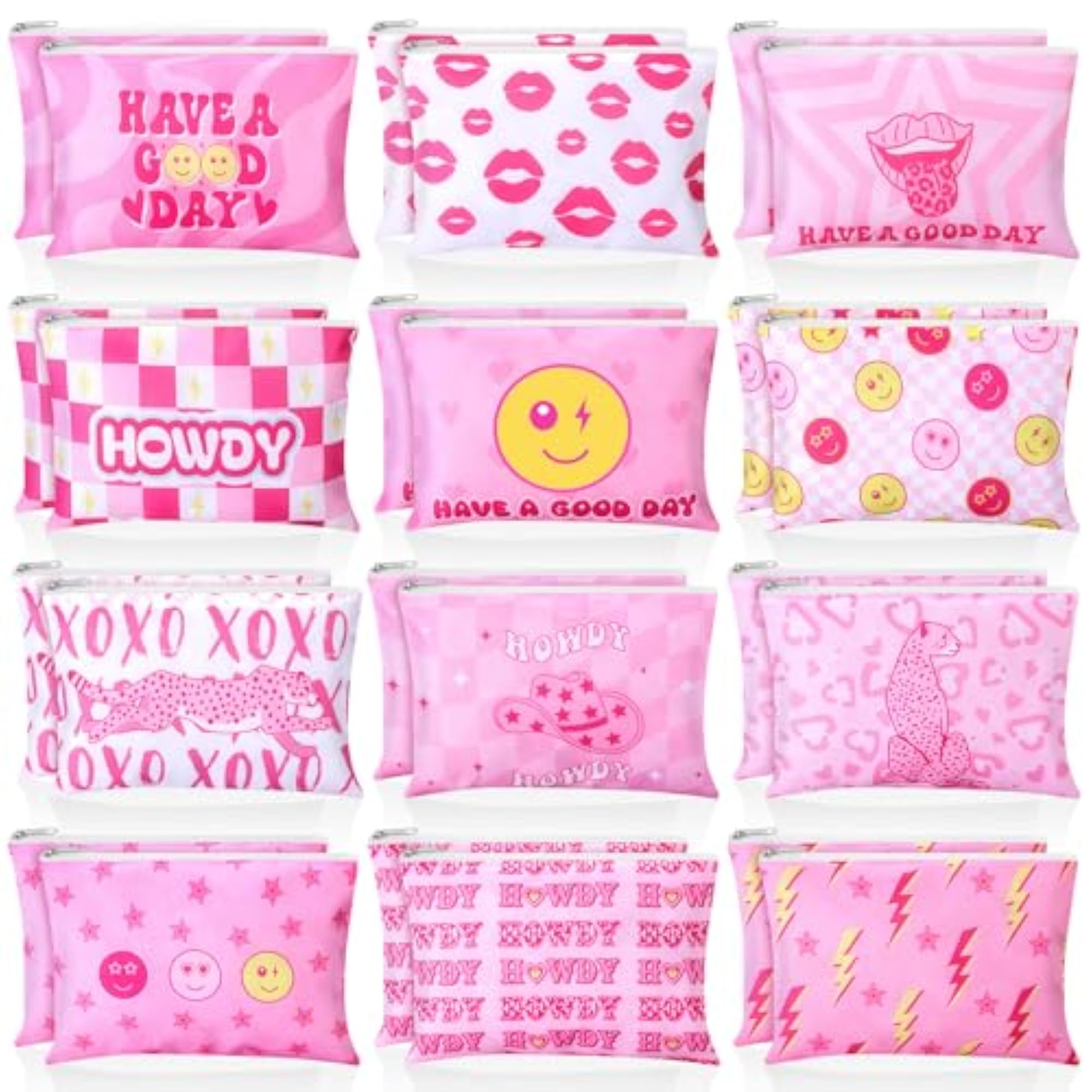 24 Pcs Cosmetic Bags Makeup Bags Bulk Set