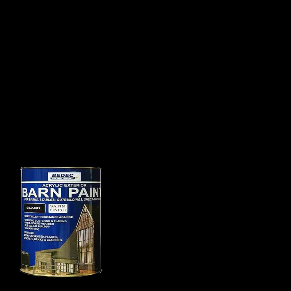 Bedec Barn Paint Acrylic Exterior All-In-One Multi-Surface Black Semi-Gloss 20L