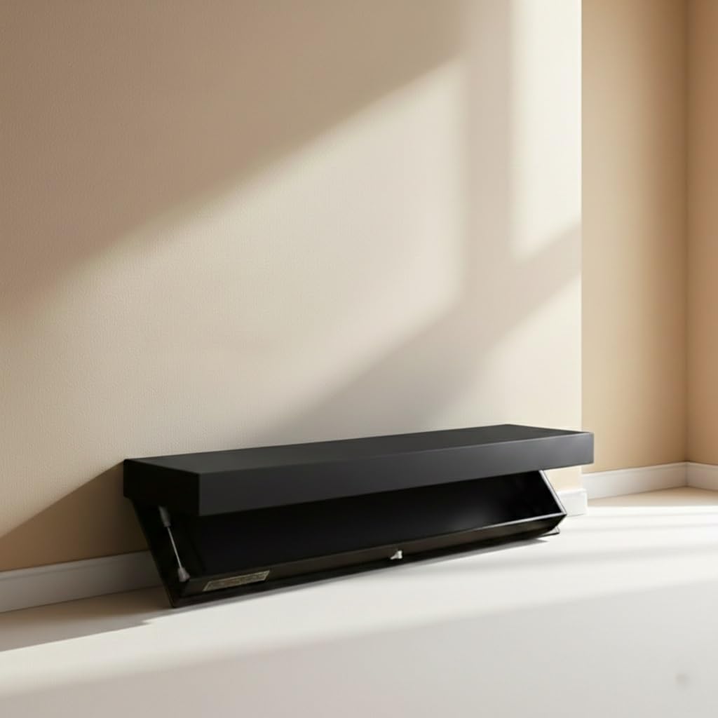 Generico Mensola Cassaforte Segreta,Mensola Sospesa Nascost 1 ripiano moderno con scomparto nascosto, mobile segreto(Black)