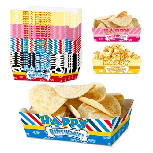 YiBodollar 24pcs Cartoon Dog Theme Food Trays Puppy...