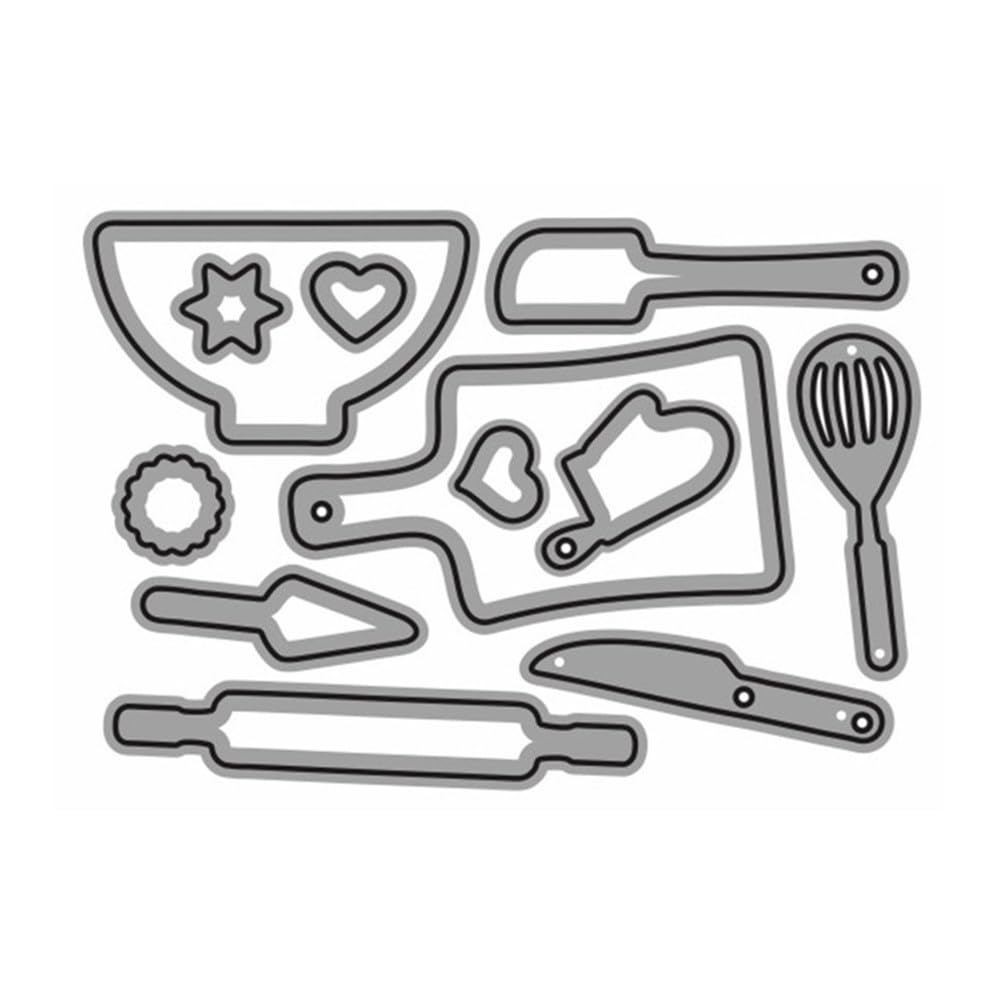 Shovel Die Cuts for Card Making,Kitchen Supplies Metal Cutting Dies for Paper Scrapbooking, DIY Stencils for Album Party Wedding Festivals Decoration — image 1