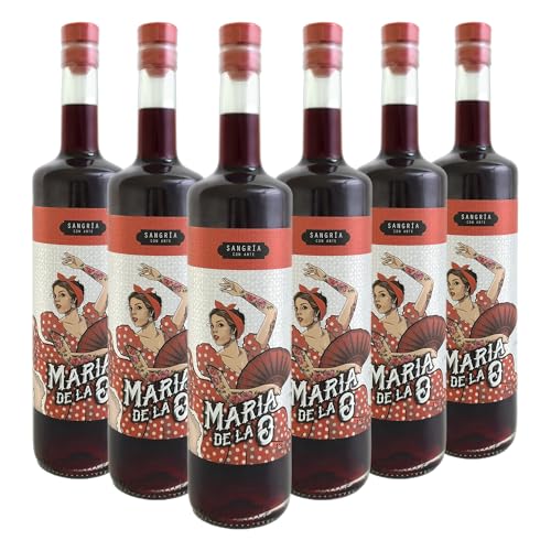 Vinos Divertidos María de la O Sangría Premium - Caja de 6 botellas - Sangría artesanal lista para servir