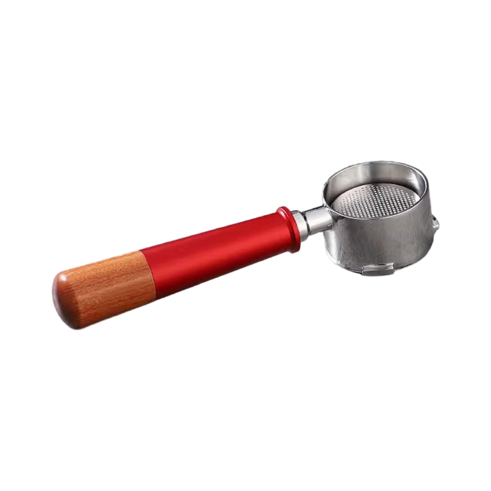 Kalttoy Machine Bottomless Filter with Wood Handle Stainless Steel Espresso Maker Portafilter for Home or Commercial Use Kitchen Coffee Accessories