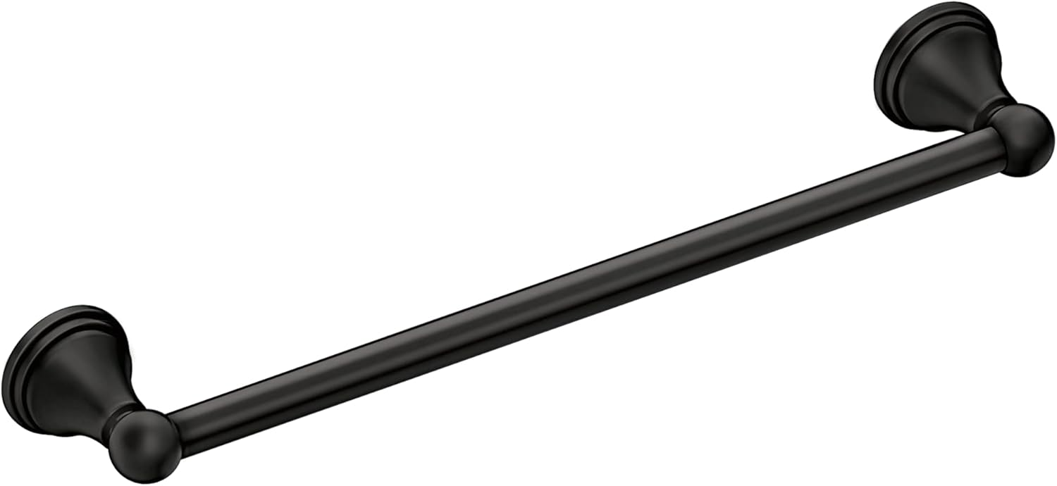 Moen Preston Matte Black 18 Inch Towel Bar, DN8418BL