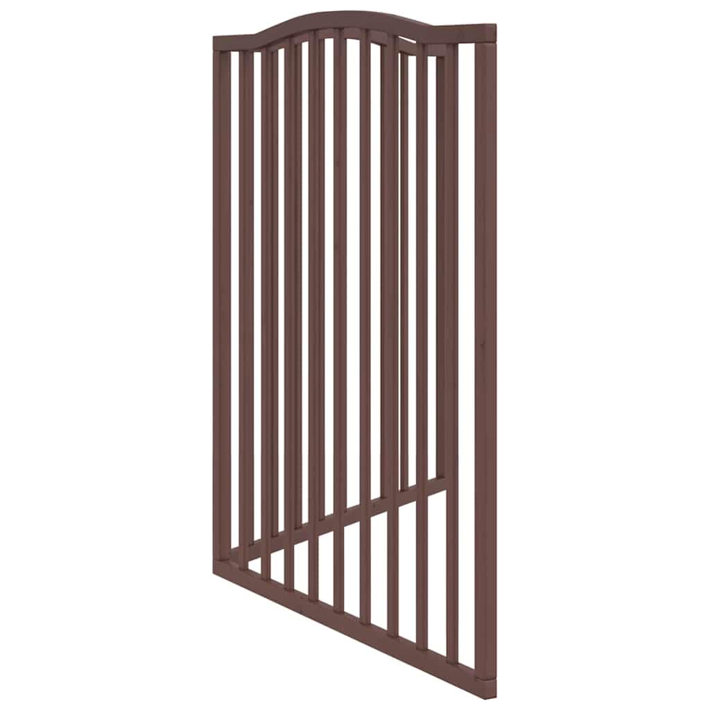 2-częściowa bramka dla psów, składana, brązowa, o wyglądzie dębu, 160 cm, drewno topolowe, do użytku na zewnątrz, do użytku wewnątrz i na zewnątrz, przenośna barierka, bezpieczna wylewka dla