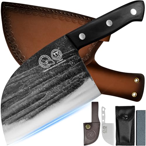 XYJ 6 pulgadas Serbia con vaina cuchillo de chef de campamento al aire libre