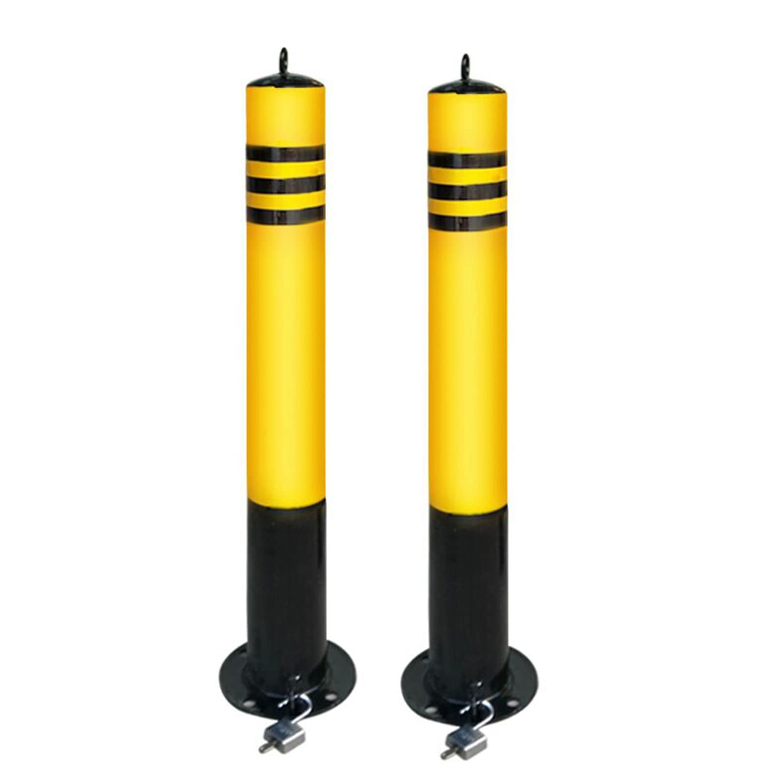 Aioneer Locking Delineator Post Cones For Parking Lot, Removable Bollard Stanchion Post With Reflective Collars, Traffic Safety Cones 18 28 36 45 Inch-2 Pack-70cm/27.5in