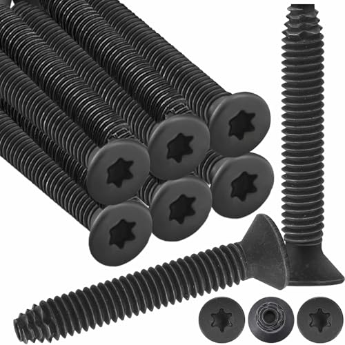 Blulu 8 Pcs Flat Head Trailer Floor Deck Screws Plain Wood to Metal Screws Thread Cutting Floor Board Trailer Deck (5/16-18x3 Inches)