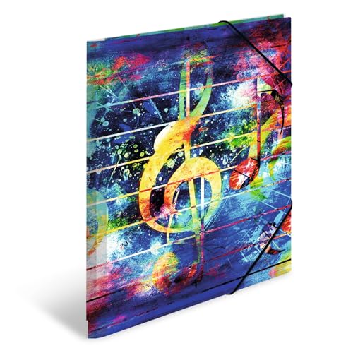 HERMA 19835 Carpeta de dibujo Artline con motivo Música, A4, plástico resistente, con impresión interior, carpeta de 1 palmo