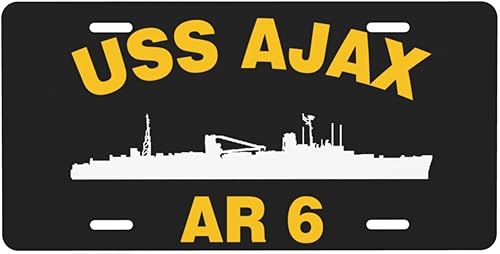 USS AJ'A-X AR - Placa de matrícula de metal de aluminio vintage de 6 x 12 pulgadas