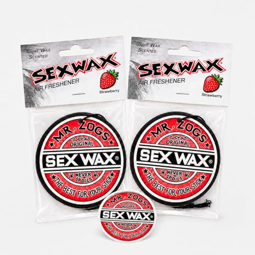 Image of SEX WAX Car Air Freshener | Hanging Long Lasting Scent Car Air Freshener for Auto and Home | Strawberry, 2 Air Freshener (Strawberry)