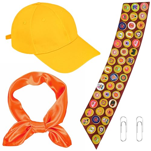 Vifcotlyp Scout Costume Set Wilderness Explorer Costume Scout Accessories with Hat Sash Scarf for Men Women for World Book Day Halloween