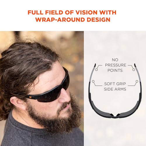 Image of Ergodyne Skullerz Dellenger Anti Scratch Safety Glasses with Adjustable Temples, Anti Fog, z87