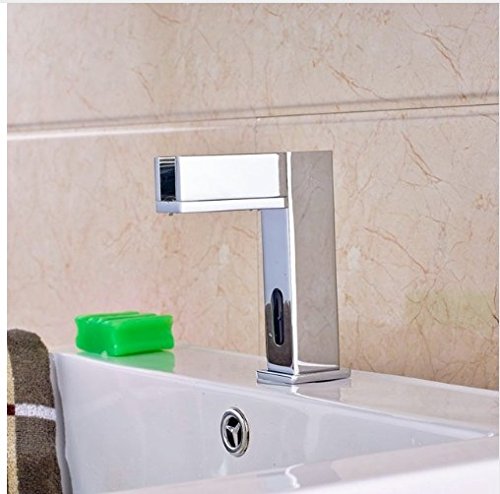 Robinet de salle de bain LED à détection pour meuble lavabo moderne et vasque monotrou