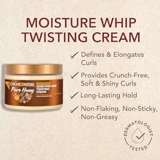Creme of Nature Pure Honey Define Moisture Whip Twisting Cream, Defines & Elongates Curls, Long-Lasting Hold Without Crunch, With Coconut Oil & Shea Butter, 11.5 oz