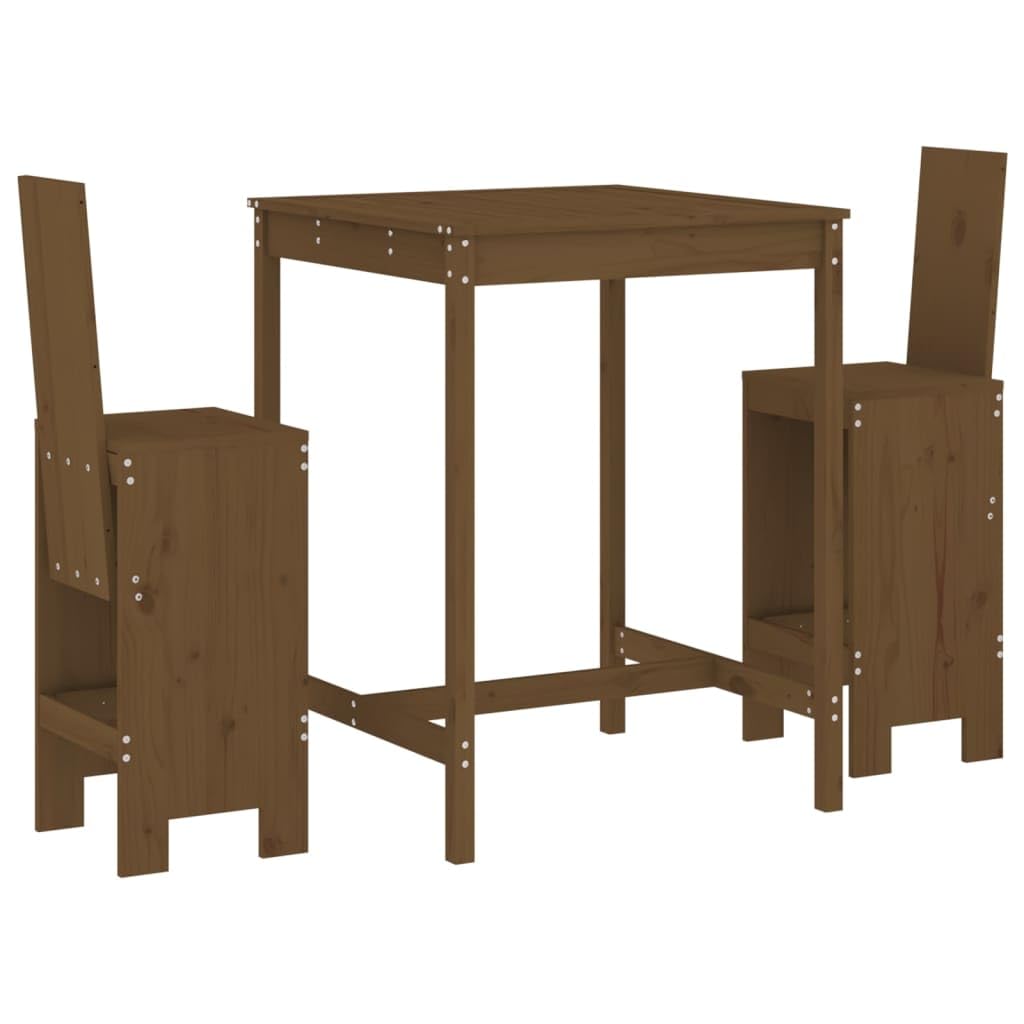 Table de jardin haute 110 cm et tabourets en pin massif pour optimiser les petits espaces outdoor
