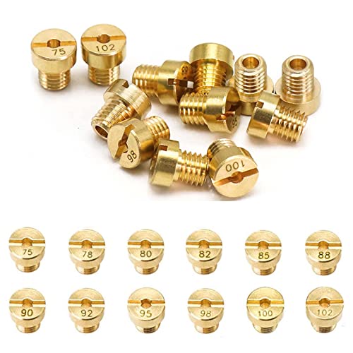 TONAUP Dellorto 75-102 - Juego de boquillas para carburador M5 (12 unidades, M5, 5 mm, para ciclomotor de conmutación de moto, scooter, 12 unidades)